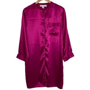 Whitney Brooks Pink Satin Long Sleep Shirt